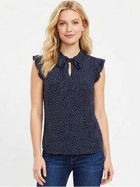 Ann Taylor LOFT size medium polka dot top